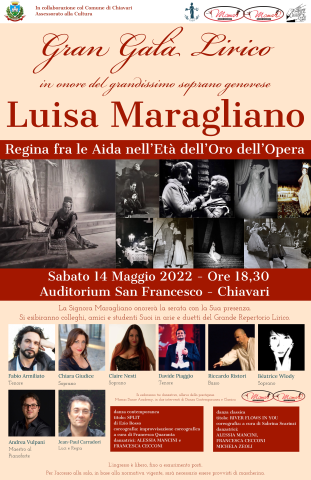 Gran Galà Lirico in onore della soprano genovese Luisa Maragliano