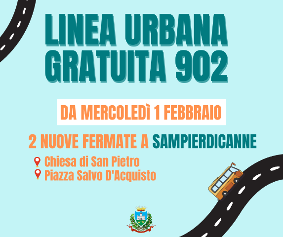 Linea urbana gratuita 902. Dal 1 febbraio il servizio includerà anche il quartiere di Sampierdicanne
