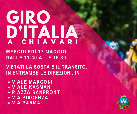 Giro d'Italia a Chiavari. Modifiche alla viabilità.