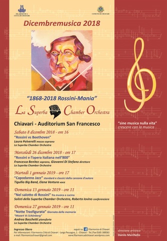 Rassegna Dicembremusica 2018 - "1868-2018 Rossini -Mania"   -  dall' 8 dicembre 2018 al 27 gennaio 2019