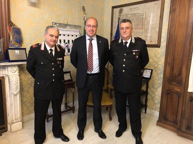 Il sindaco Di Capua incontra il nuovo comandante della Compagnia Carabinieri di Chiavari, Maggiore Angelo Gerardi.